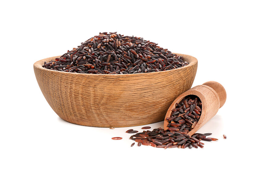 Wild Rice in a Wooden Bowl
